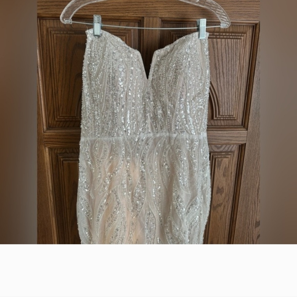 PORTIA AND SCARLETT Ivory Embellished Gown PS22017 w/Detachable Skirt - Size 12 - Picture 4 of 9